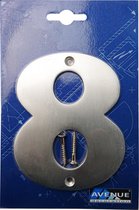 Metalen huisnummer ‘8’ hoogte 11 cm | RVS