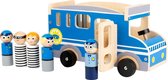Small Foot Politiebus Xl Hout Jongens 30 Cm Blauw 6-delig