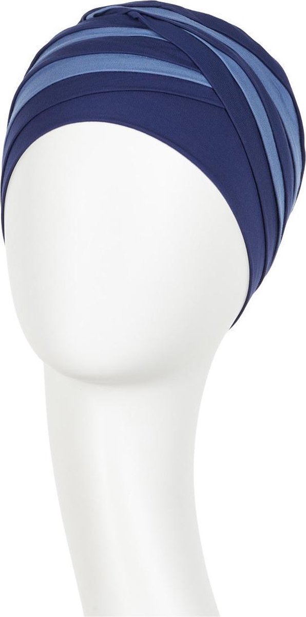 Shanti Turban Blauw Mix (Chemomutsje)