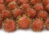 Pompon Oranje Glitter 2cm 20st