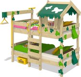 WICKEY Kinderbed, hoogslaper CrAzY Ivy groen/appelgroen Houten bed 90 x 200 cm