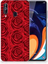 Back Case Geschikt voor Samsung A60 TPU Siliconen Hoesje Rood Rose