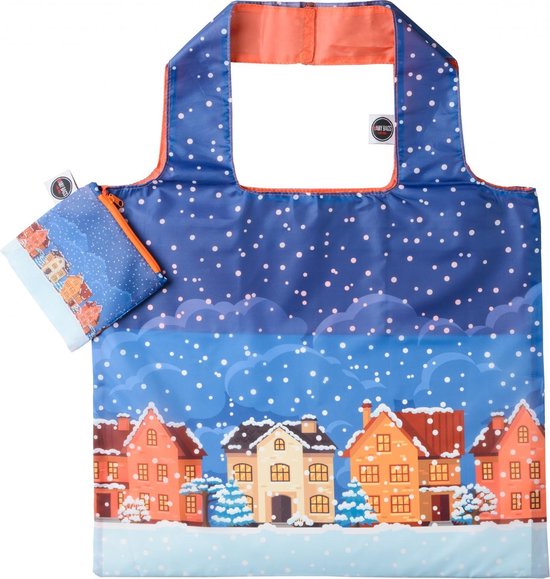 Any Bags Opvouwbare Shopper Winter 48 Cm Blauw