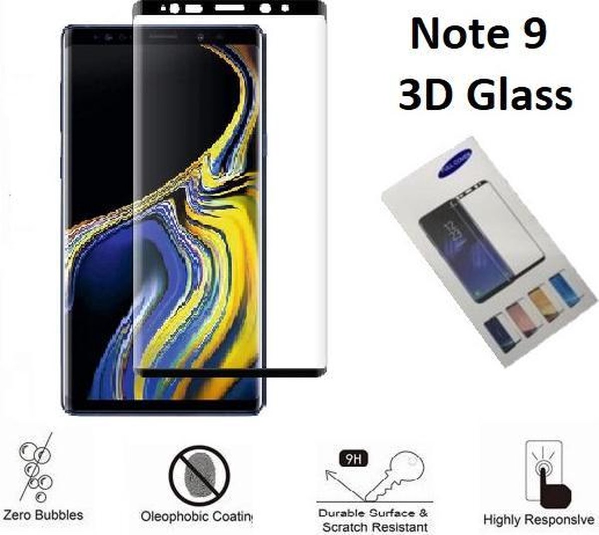 3D Full Glass screenprotector voor de Samsung Galaxy Note 9