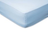 Drap housse Percale de coton - bleu clair 160x200