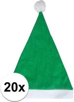 20x Groene voordelige kerstmuts voor volwassenen - Kerstcadeau