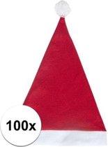 100x Rode voordelige kerstmuts voor volwassenen