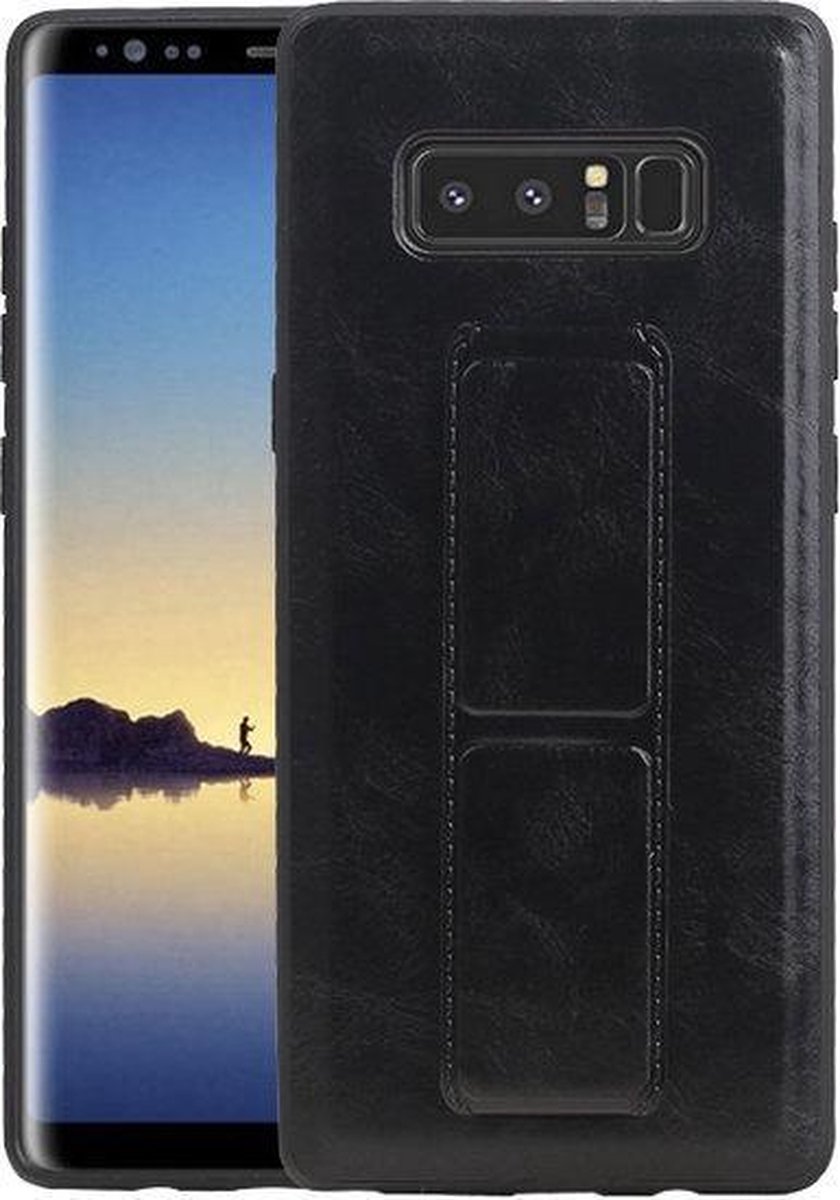 Grip Stand Hardcase Backcover voor Samsung Galaxy Note 8 Zwart