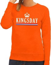 Oranje Kingsday met Hollandse vlag trui - Sweater voor dames - Koningsdag kleding L