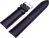 Fako Bijoux® - Horlogebandje - Kunstleer - Glad - 20mm - Zwart