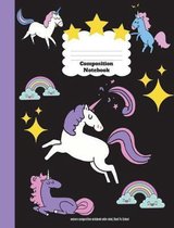 Unicorn Composition Notebook Wide Ruled, Back To School