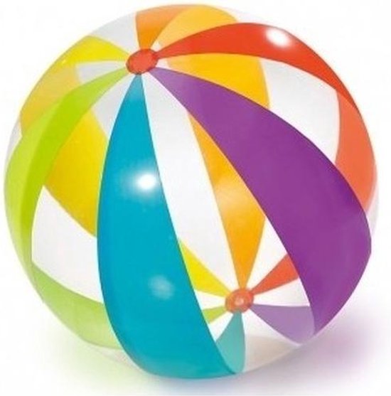 Grote opblaasbare strandbal doorzichtig met kleuren 82 cm -  Buitenspeelgoed... | bol.com