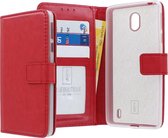 Nokia 1 Plus Bookcase hoesje - CaseBoutique - Effen Rood - Kunstleer