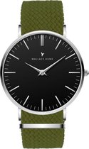 Wallace Hume Zwart - Horloge - Perlon - Olijf Groen