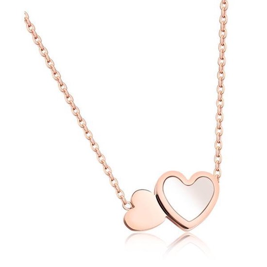 Cilla Jewels ketting Double Heart Rosegoud