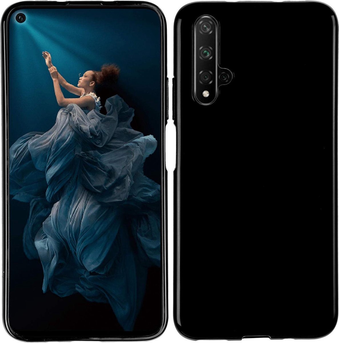 Pearlycase Zwart TPU Siliconen case hoesje Geschikt voor Huawei Honor 20