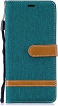 Denim Book Case - Samsung Galaxy S10 Plus Hoesje - Groen
