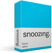 Snoozing - Flanel - Laken - Eenpersoons - 150x260 cm - Turquoise