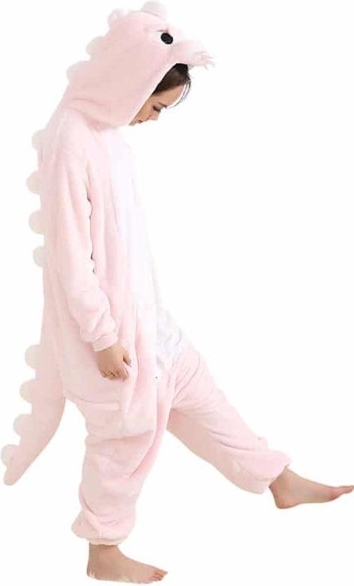 Verrast zijn Thespian kool Roze Dino Onesie Verkleedkleding - Volwassenen & Kinderen - M (160-167cm) |  bol.com