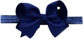 Elastische haarband hoofdband met strik (ca. 9,5 x 7,5 cm) meisje schoolkind peuter blauw - gratis verzending