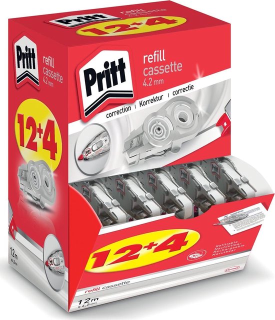 bol.com | Pritt Correctieroller Refill Cassette Flex - 12+4 gratis - 67.2  mm - Correctie roller