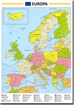 Affiche Carte Europe - 70x100 Cm - Multi