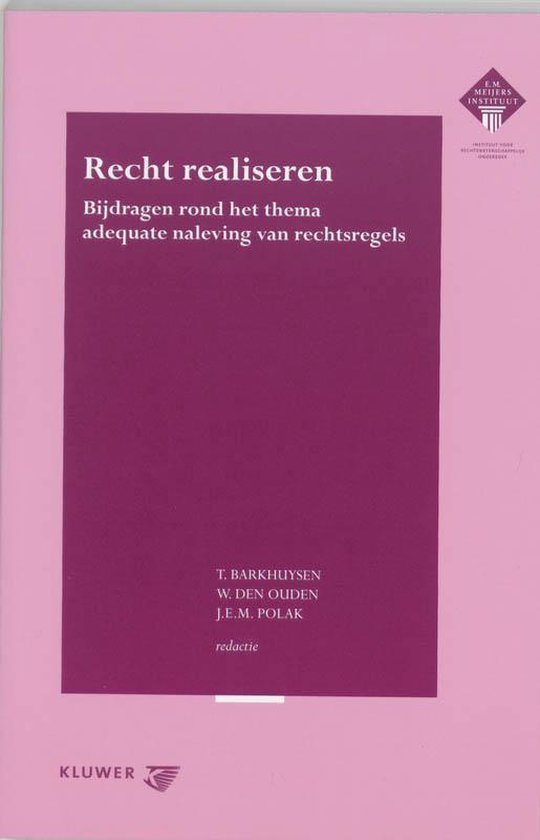 Cover van het boek 'Recht realiseren / druk 1'