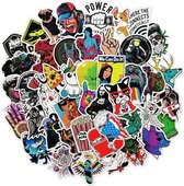 50 Random Mix Stickers – Celvar – Hoge Kwaliteit PVC Stickers – 50 Verschillende Stickers – Watervast & UV Bestendig – 50 Coole Random Stickers Mix - Voor Laptop, Telefoon, Skatebo