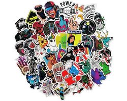 50 Random Mix Stickers – Celvar – Hoge Kwaliteit PVC Stickers – 50 Verschillende Stickers – Watervast & UV Bestendig – 50 Coole Random Stickers Mix - Voor Laptop, Telefoon, Skateboard, Koelkast, Koffer, Douche etc.