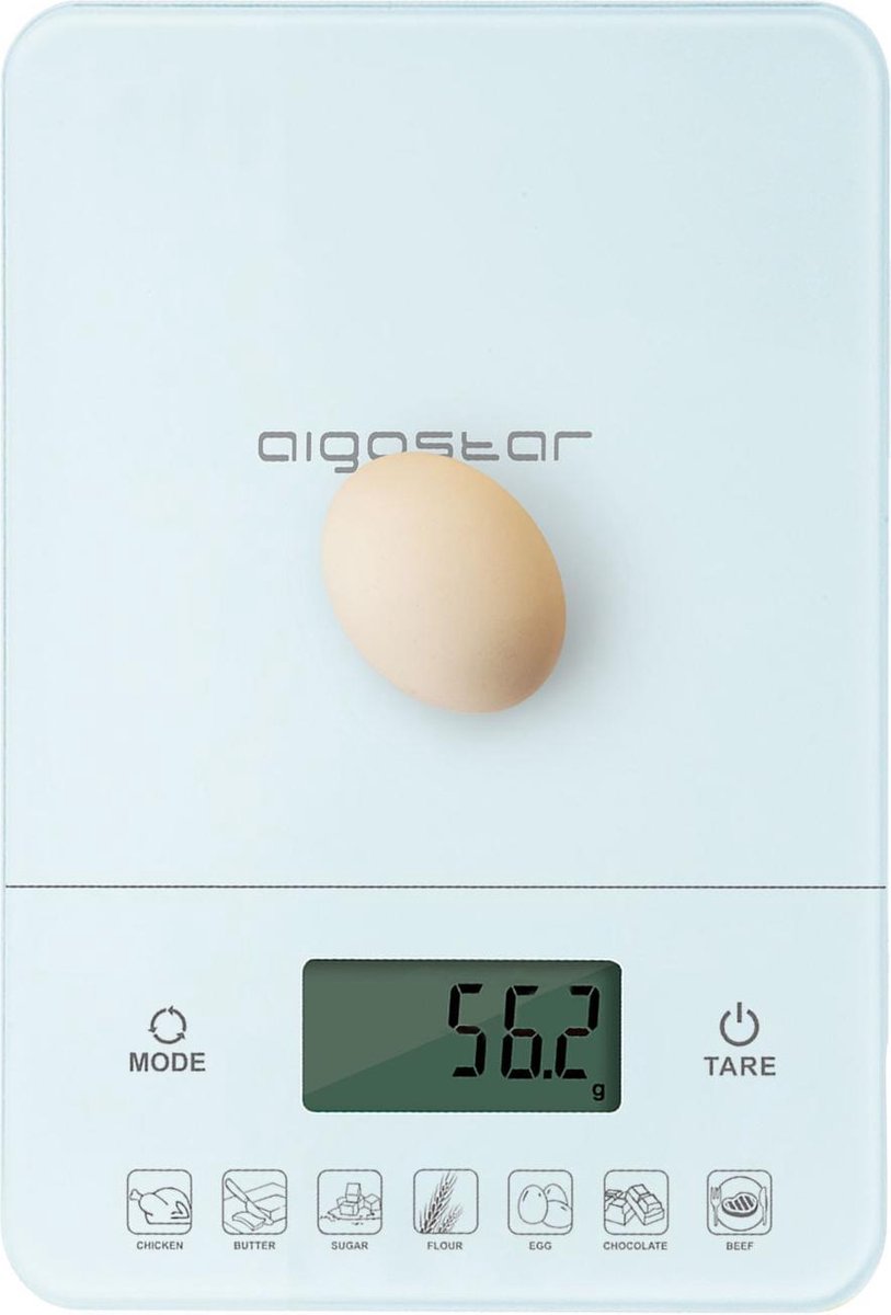 Aigostar Calorie 33LDF - Digitale Keukenweegschaal - met Calorieteller - Aigostar