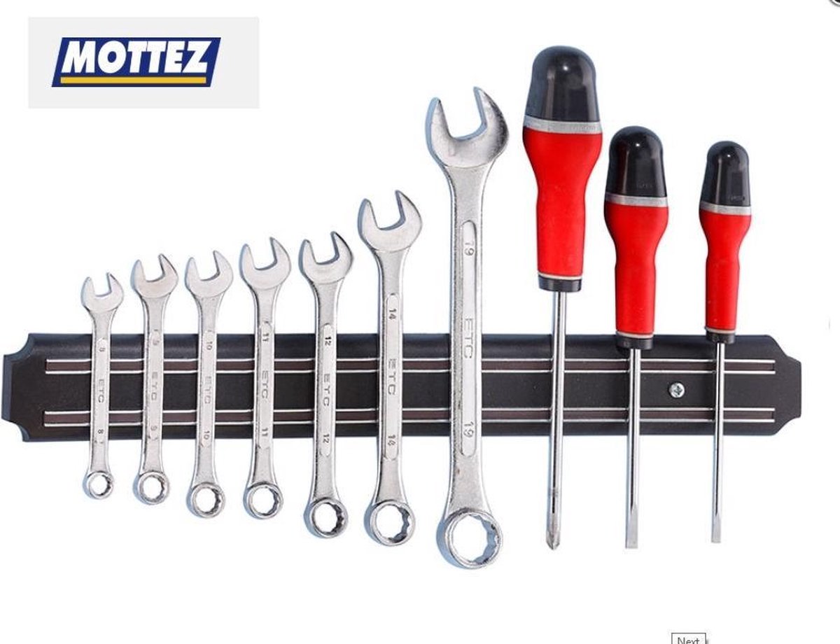 Support magnétique porte outils MOTTEZ, H.9 x l.38 x P.1 cm