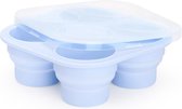 Bewaarbakje babyvoeding blauw - babyhapje diepvriesbakje - babyvoeding bewaren - siliconen bewaarbakje - BPA vrij - uitklapbaar