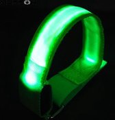 Hardloop - Led -Sportband - Verlichting- Groen- Reflecterende armband-Wandelen-Fietsen