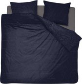 Damai Stray Dekbedovertrek - Katoensatijn - Lits-jumeaux - 260x200/220 cm - Midnight Blue
