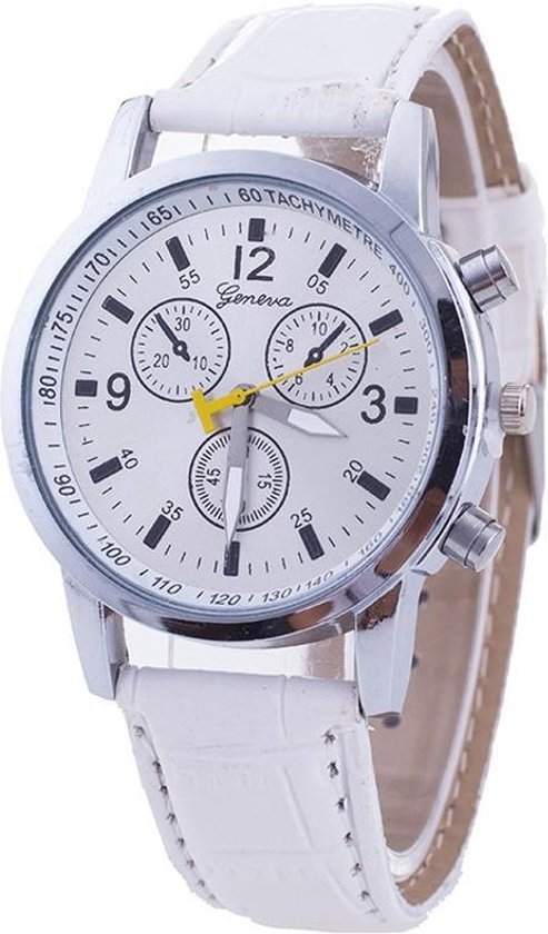 Fako® - Horloge - Geneva Luxury - Wit