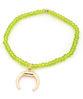 Dielay - Glaskralen en Maan - Dames Armband - 20 cm