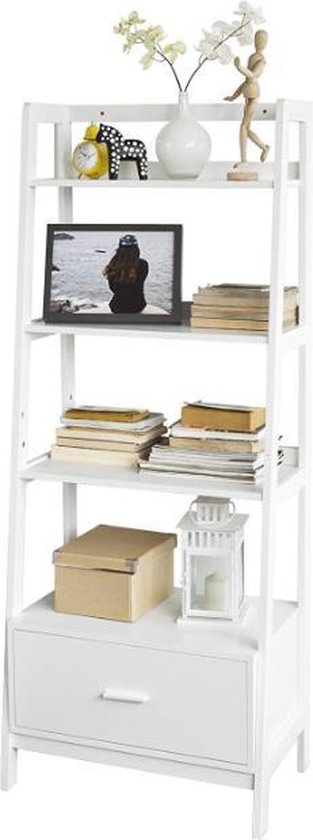 Simpletrade Wandrek - Boekenrek - 3 planken - Lade - Vloerbeschermers - 64x160 cm