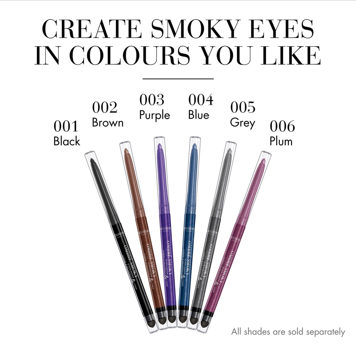Bruine Bourjois Ombré Smoky oogschaduw en liner met punt en smudge tool.