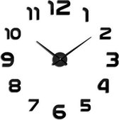 Horloge murale moderne noire de qualité supérieure avec chiffres Collection LW / Horloge murale design noir moderne / autocollant Horloge 3D / horloge bricolage bricolage avec autocollants collants / autocollants Horloge murale avec chiffres noir