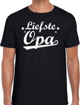 Liefste opa cadeau t-shirt zwart voor heren M