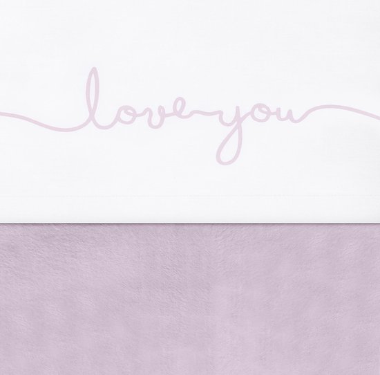 Jollein Love you Laken 75x100cm wit met roze letters