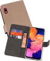 Booktype Telefoonhoesjes - Bookcase Hoesje - Wallet Case -  Geschikt voor Samsung Galaxy A10 - Goud