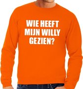 Oranje wie heeft mijn Willy gezien trui / sweater heren - Oranje Koningsdag/ supporter kleding S