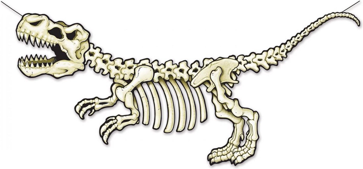 360 DEGREES - Kartonnen skelet dinosaurus banner