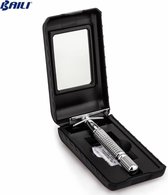 Luxe Safety Razor scheermes - Nu 3 GRATIS scheermesjes bijgeleverd - double edge - travel case set met spiegeltje