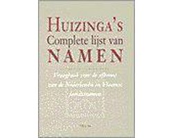 Omslag van Huizinga's complete lijst van namen