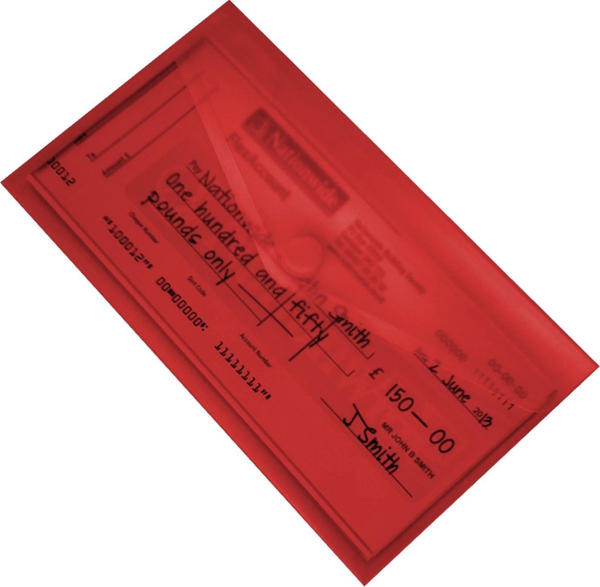 2 x pak EXXO-HFP #90546/2 - DL Documentenmap - Landschap model - Klitsluiting - Rood - 20 stuks (2 pak @ 10 stuks)