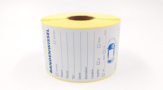Bandensticker - blauw (75 x 125 mm - 250 stuks) [Bandenstickers] | bol
