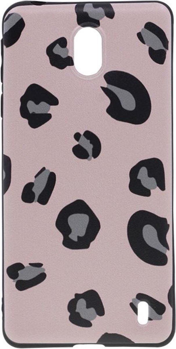 Shop4 - Geschikt voor Nokia 1 Plus Hoesje - Zachte Back Case Luipaard Roze