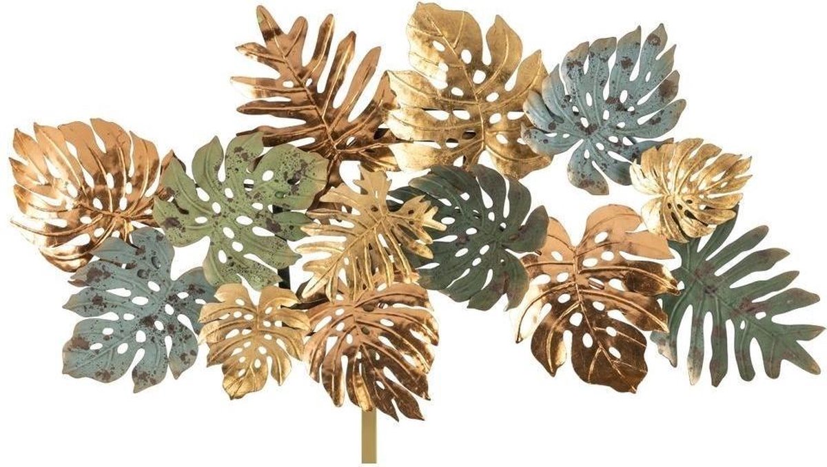 Metalen krans met bladeren - vintage look, 52cm